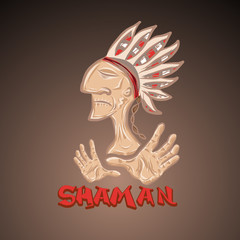 Cartoon indian shaman