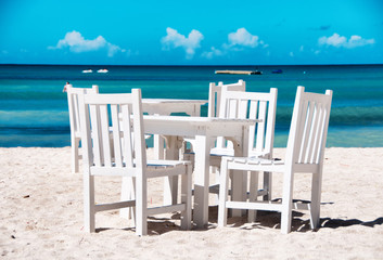 Idyllic outdoor dining on a tropical beach