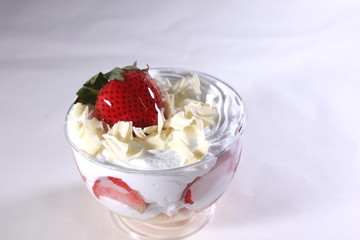 Cake with Strawberries and Whipped Cream