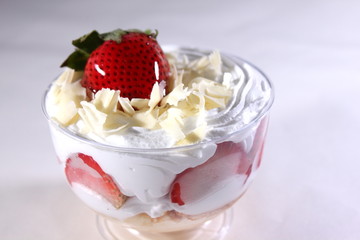 Cake with Strawberries and Whipped Cream