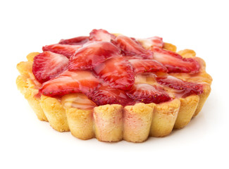 strawberry cake isolated on wite