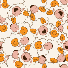 Sheep. Seamless pattern.