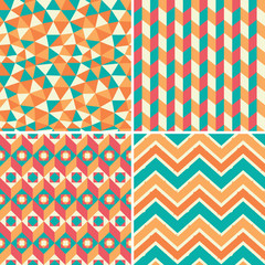 Set of geometric patterns in retro style