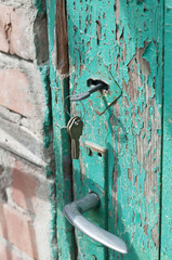 Rusty keys in old door lock