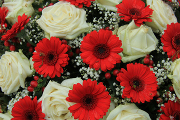 Bridal bouquet in red and white
