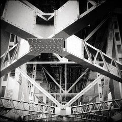 Underneath steel bridge 