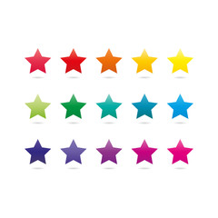 Obraz premium Rainbow star shape icons isolated on white background