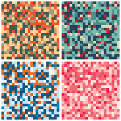 Fototapeta premium A group of four pixel background vectors