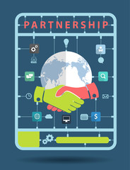 Partnership idea concept with business icons