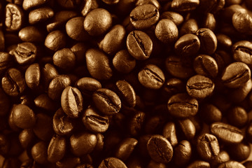 Fragrant fried coffee beans