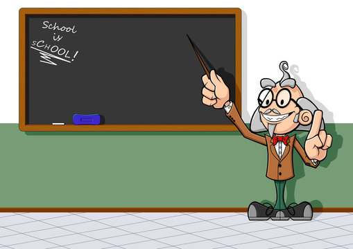 Teacher at chalkboard