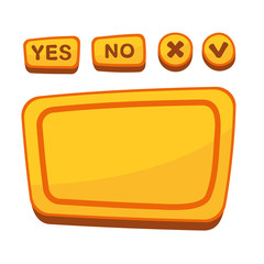 UI Buttons Set for Agreement Panel in Cartoon Style. Vector