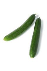 Cucumbers isolated on a white background with shadow