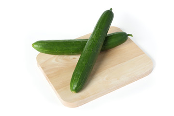 Cucumbers isolated on a white background with shadow