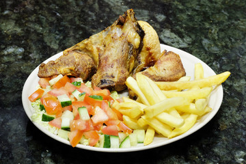 The image of meat with a garnish