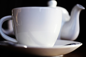 kettle for tea in a cafe