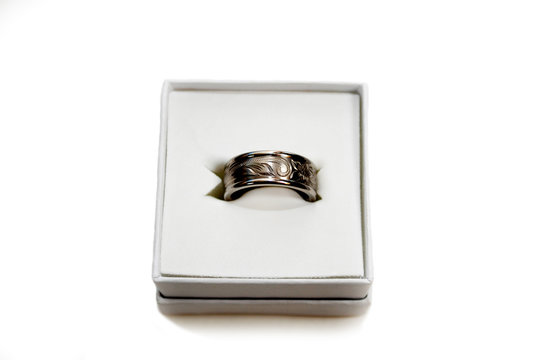 Silver Wedding Band In A Gift Box