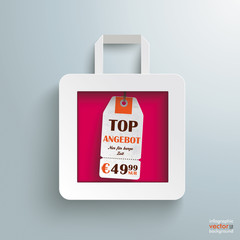 Naklejka premium White Paper Shopping Bag Price Sticker