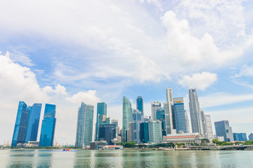 Obraz na płótnie Canvas SINGAPORE - JUNE 22: Urban landscape of Singapore. Skyline and m