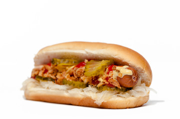 Hotdog/Hot Dog isoliert vor Weiß