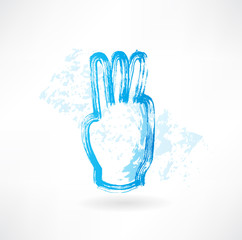 Fototapeta premium three fingers grunge icon