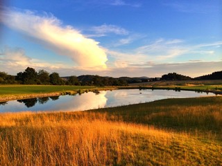 Sunset on the golf course