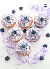 Blueberry and lavender cupcakes