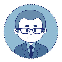 Character financier in suit with tie