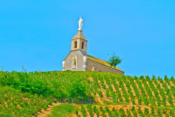 chapelle dans vignes beaujolais