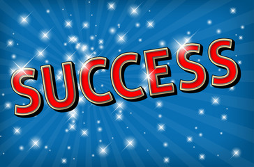 The word SUCCESS on glowing background