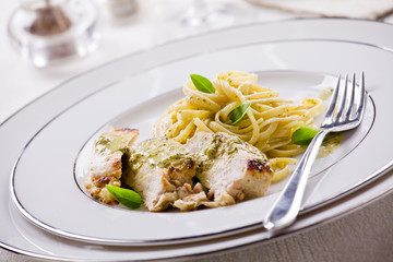 Pesto Chicken With Pasta