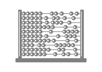 Grey abacus icon on white background