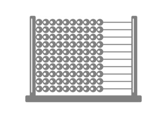 Grey abacus icon on white background