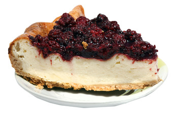 delicious cheesecake with blackberries