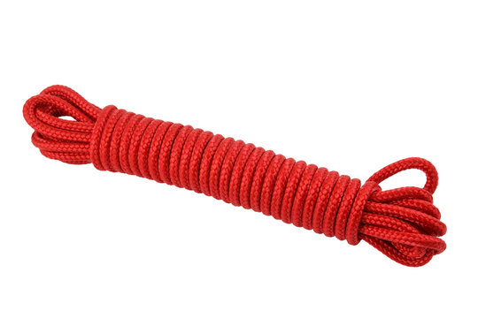 Red rope isolated on white