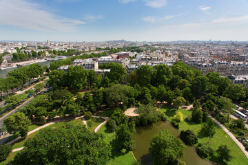 Fototapeta na wymiar Paris view from above from Eiffel Tower