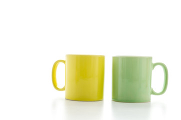 Color mug isolated on white