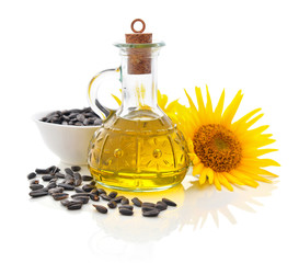 Sunflower oil in bottle