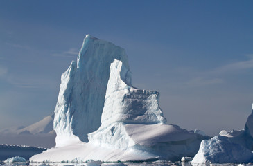 large iceberg in a sunny summer day near the Antarctic Peninsula