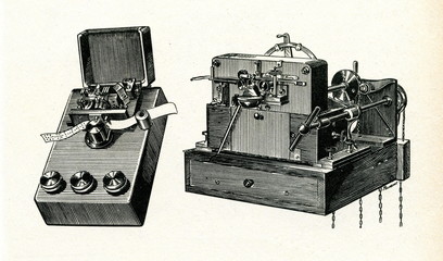 Wheatstone telegraph perforator and and receiver, 1858