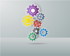 Colorful cog wheels