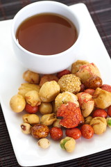 mame kichi japanese sweets beans with colored sugar coat