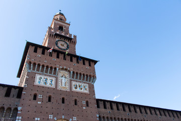 Fototapeta na wymiar Sforzesco Castle,Castello Sforzeso in Milan,Italy.landmark.