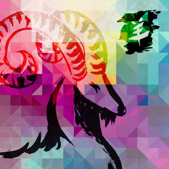 2015 New year of the Goat colorful background