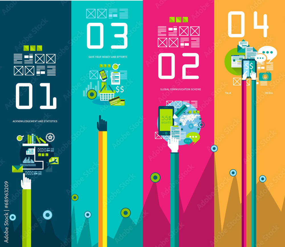 Poster flat style ui icons to use for your business project