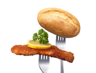 Wiener Schnitzel mit Brotchen
