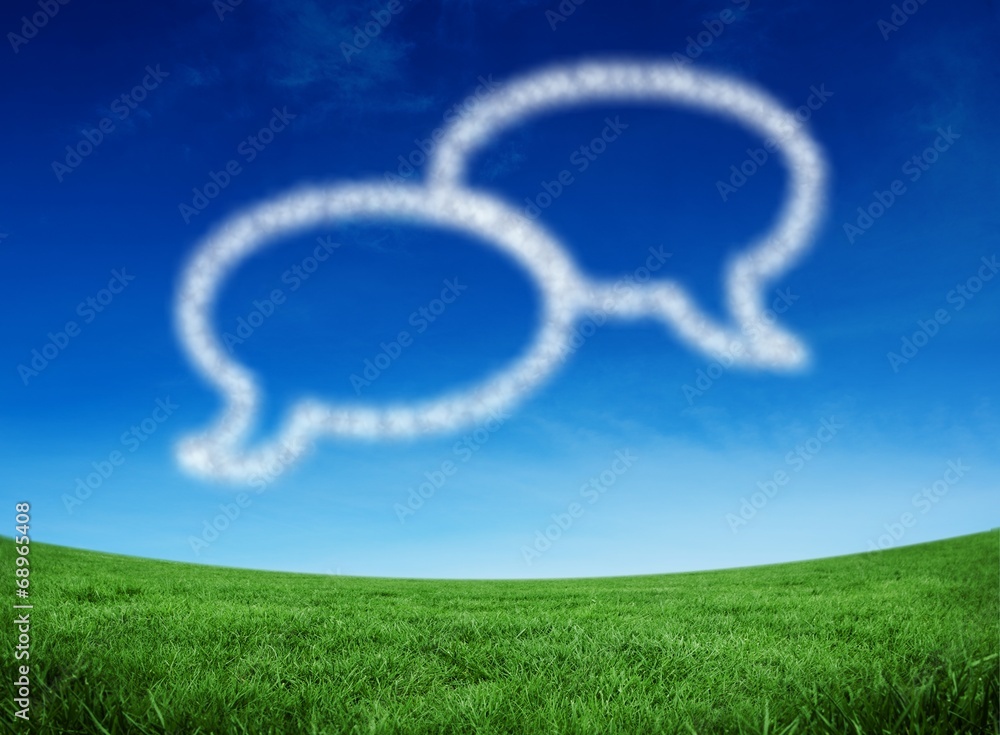 Aufkleber Composite image of cloud in shape of speech bubbles