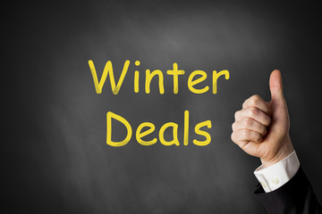 thumbs up winter deals chalkboard