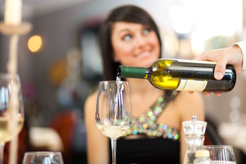 Beautiful woman at the restaurant
