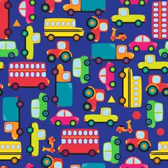 Fotobehang Transportation Themed Seamless Tileable Background Pattern © pinkpueblo
